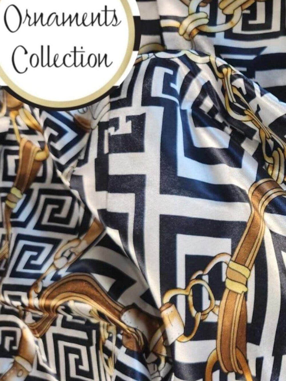 BLACK & WHITE Equestrian Design Poly-Silk 36” Square SCARF New by ORNAMENTS